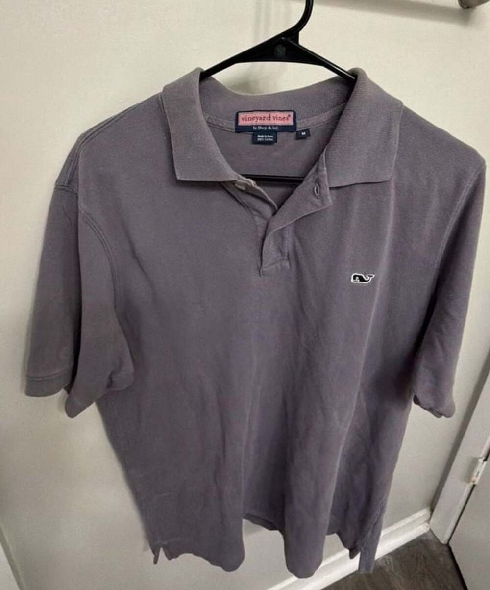 Vineyard Vines by Shep & Ian Mens M Dark Purple Pique Polo Shirt 100% Cotton